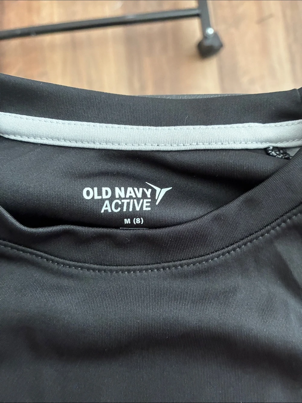 Old Navy Boy’s Activewear Go-Dry Black Long Sleeve Shirt with Camo Sleeves